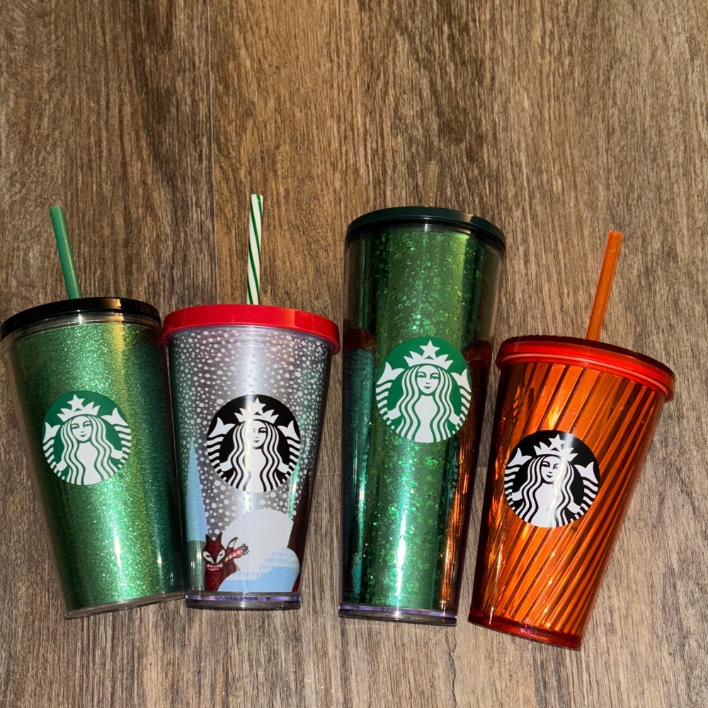 Starbucks Festive Glitter and Striped Tumbler Collection